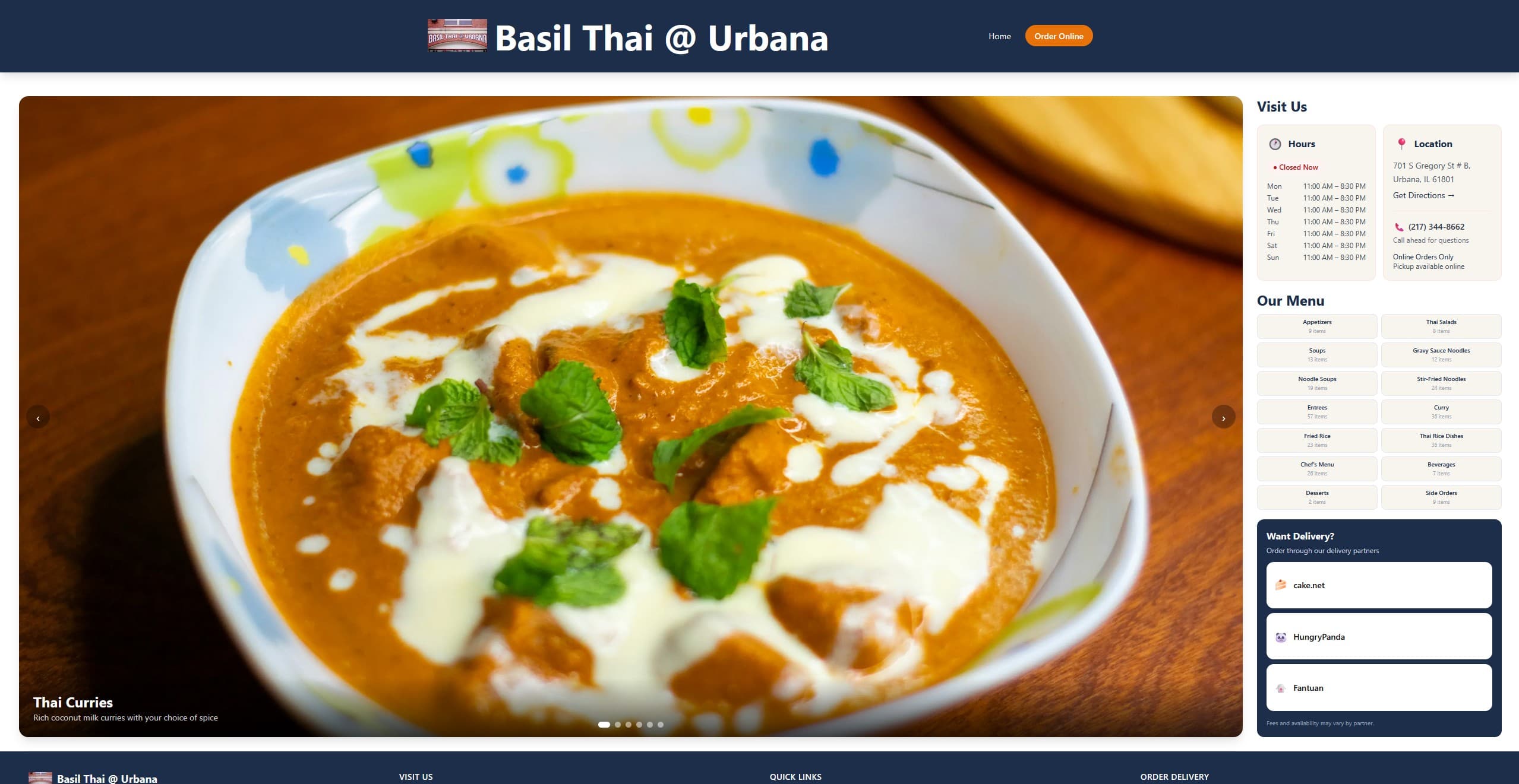 Local Restaurant Website